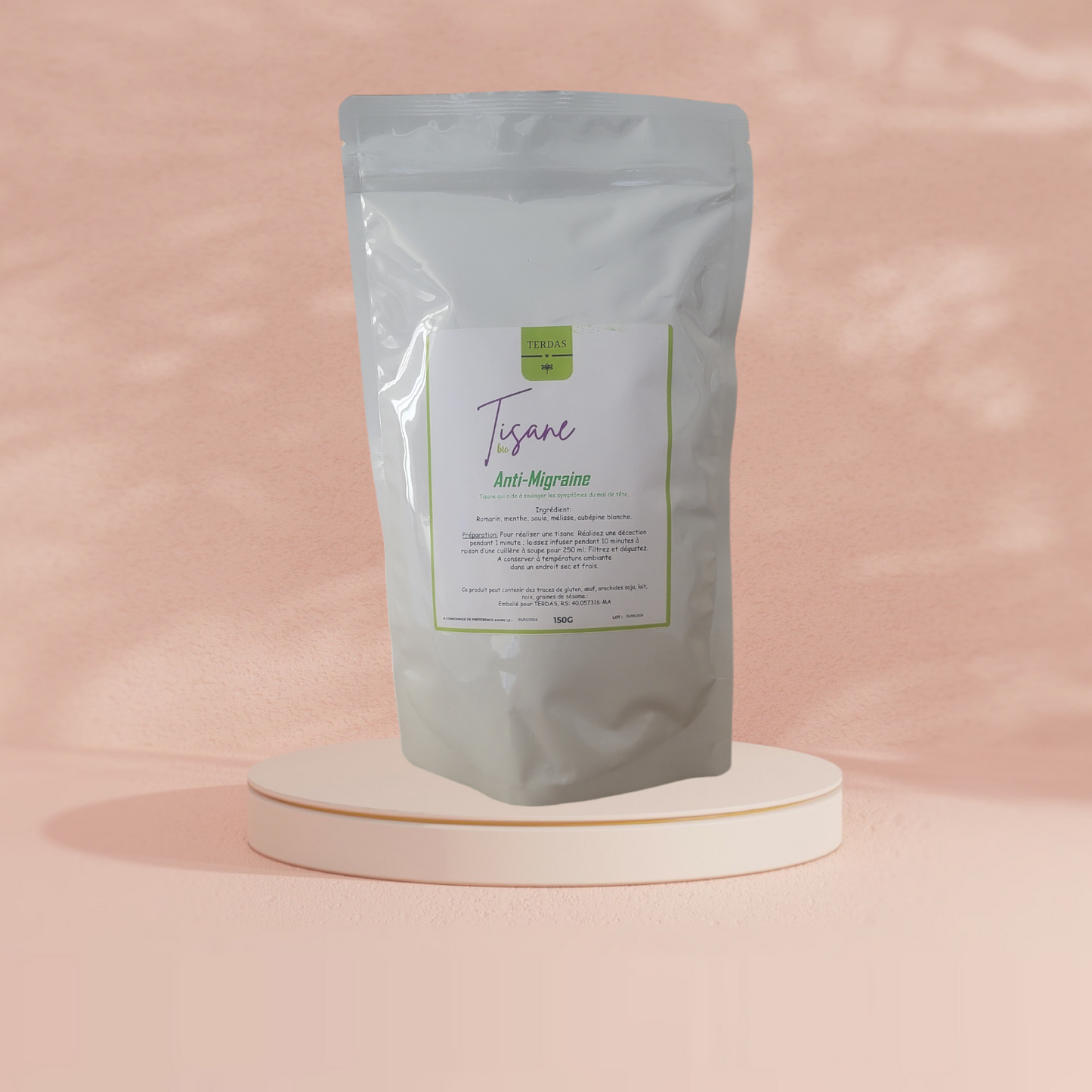 Tisane Bio Anti-Migraine – Soulagement Naturel des Maux de Tête 🧠