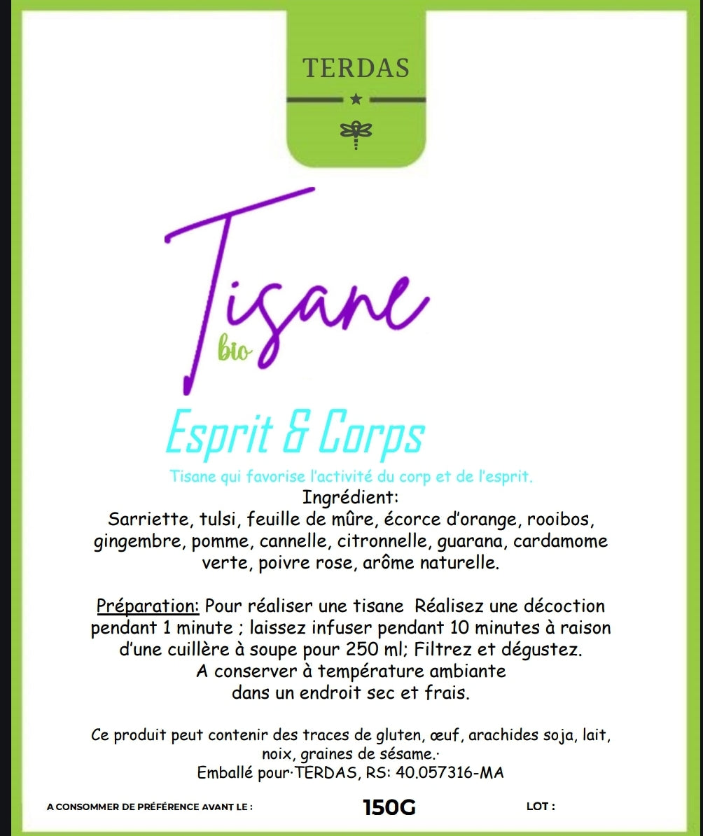 Tisane Bio Esprit & Corps - Éveillez votre corps et dynamisez votre esprit 🌿