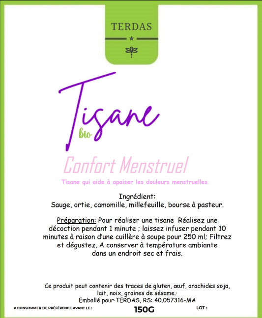 Tisane Bio Confort Menstruel – Soulagez Naturellement Vos Douleurs Menstruelles 🌿